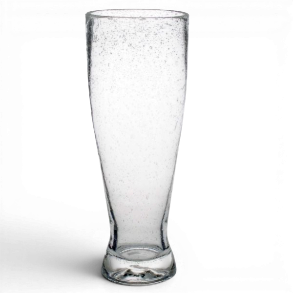 Handcrafted Clear Bubble Glass Pilsner