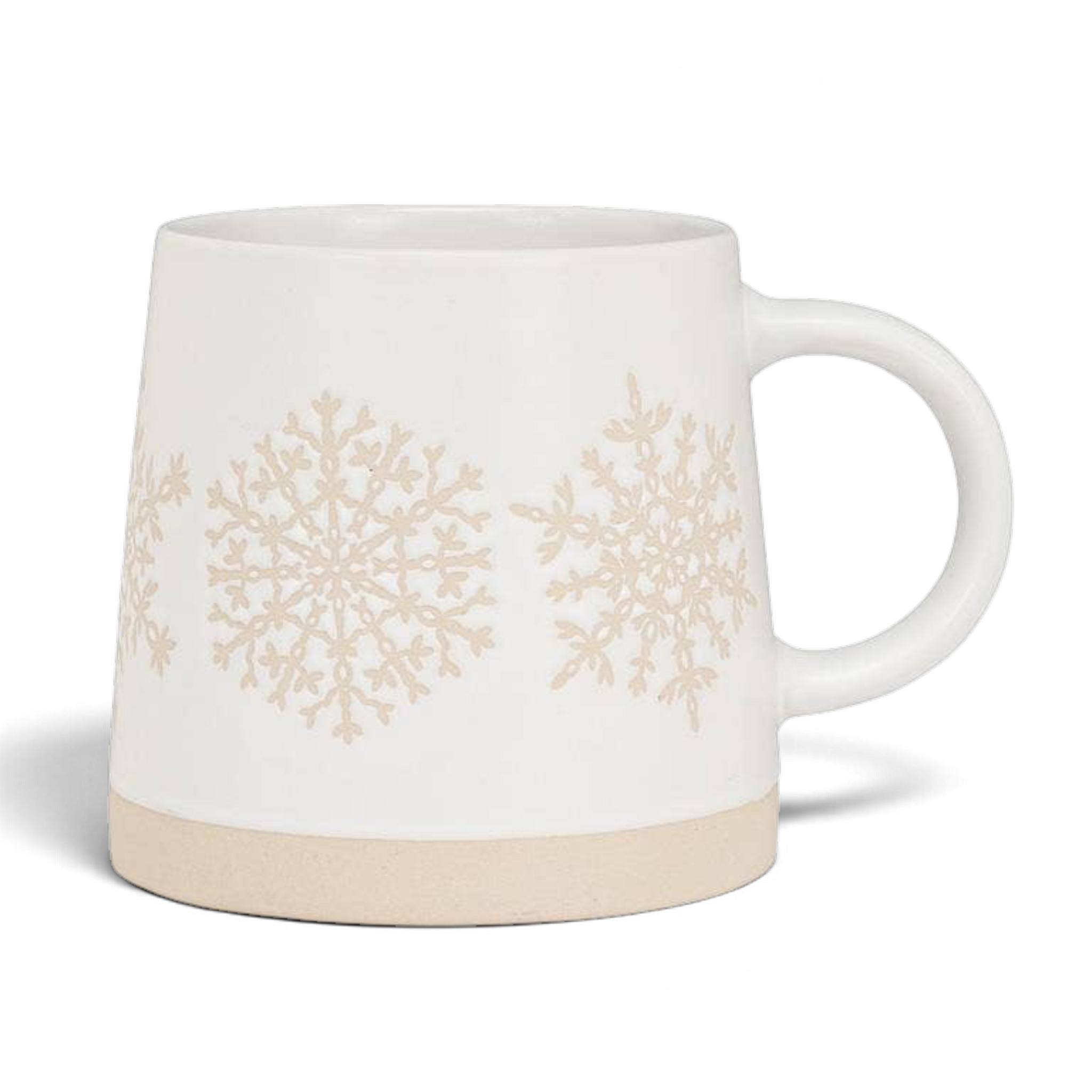 Wide Base Mug with Snowflake Row