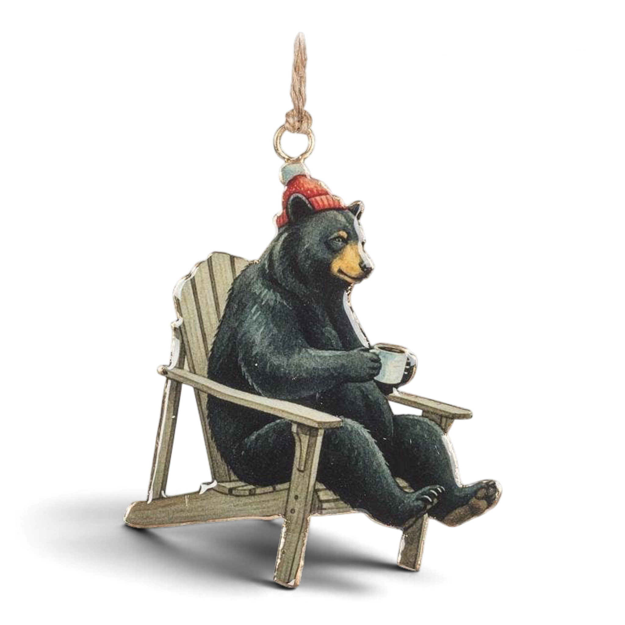 Black Bear in Chair Ornament