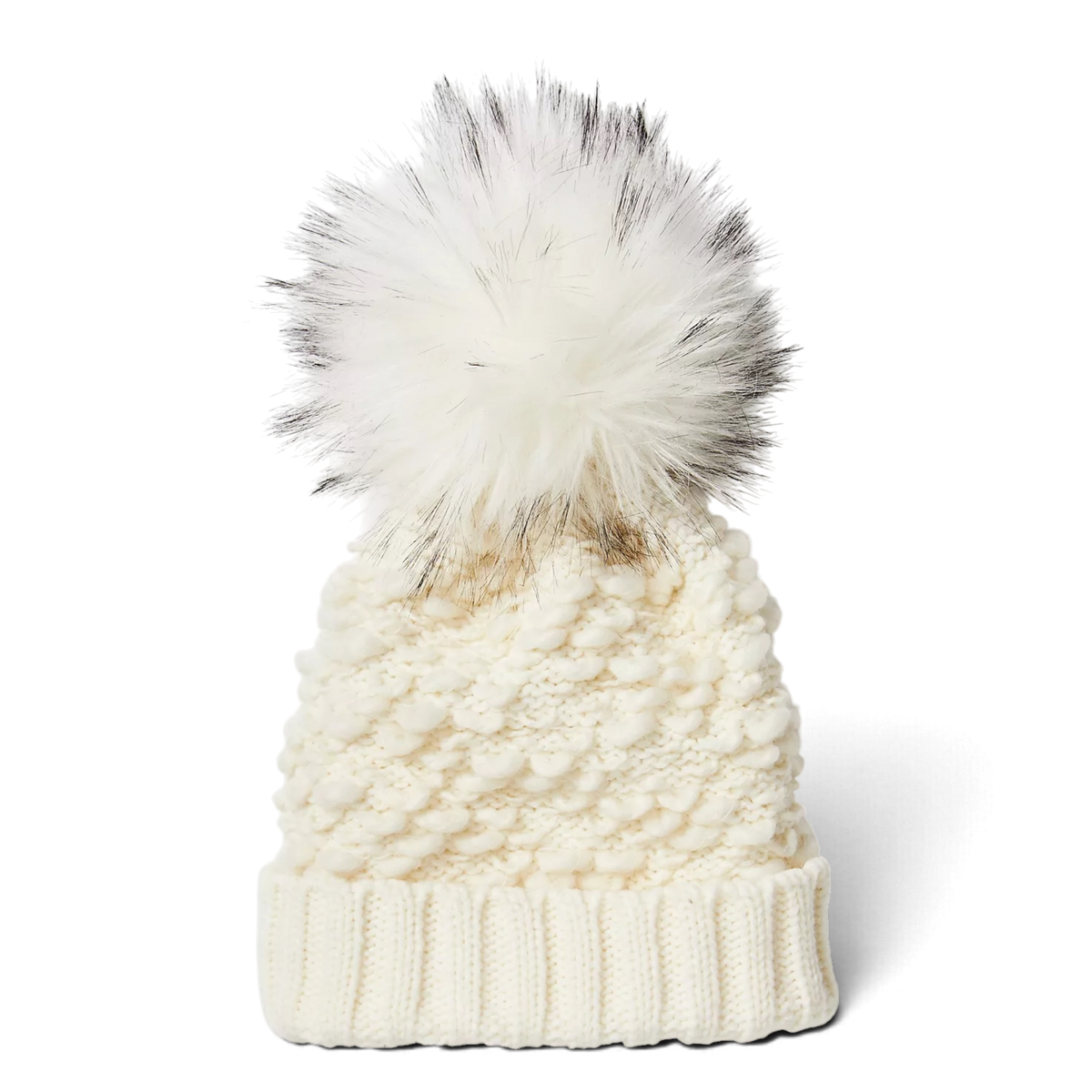 Harmony Faux Fur Beanie w/ Pom | Ivory