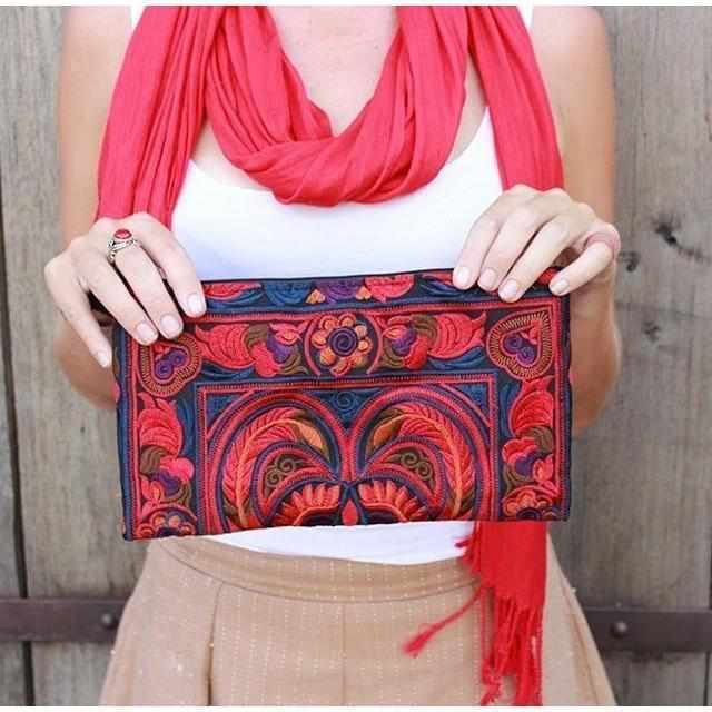 Prani Embroidered Hmong Wristlet I Choice of Colors