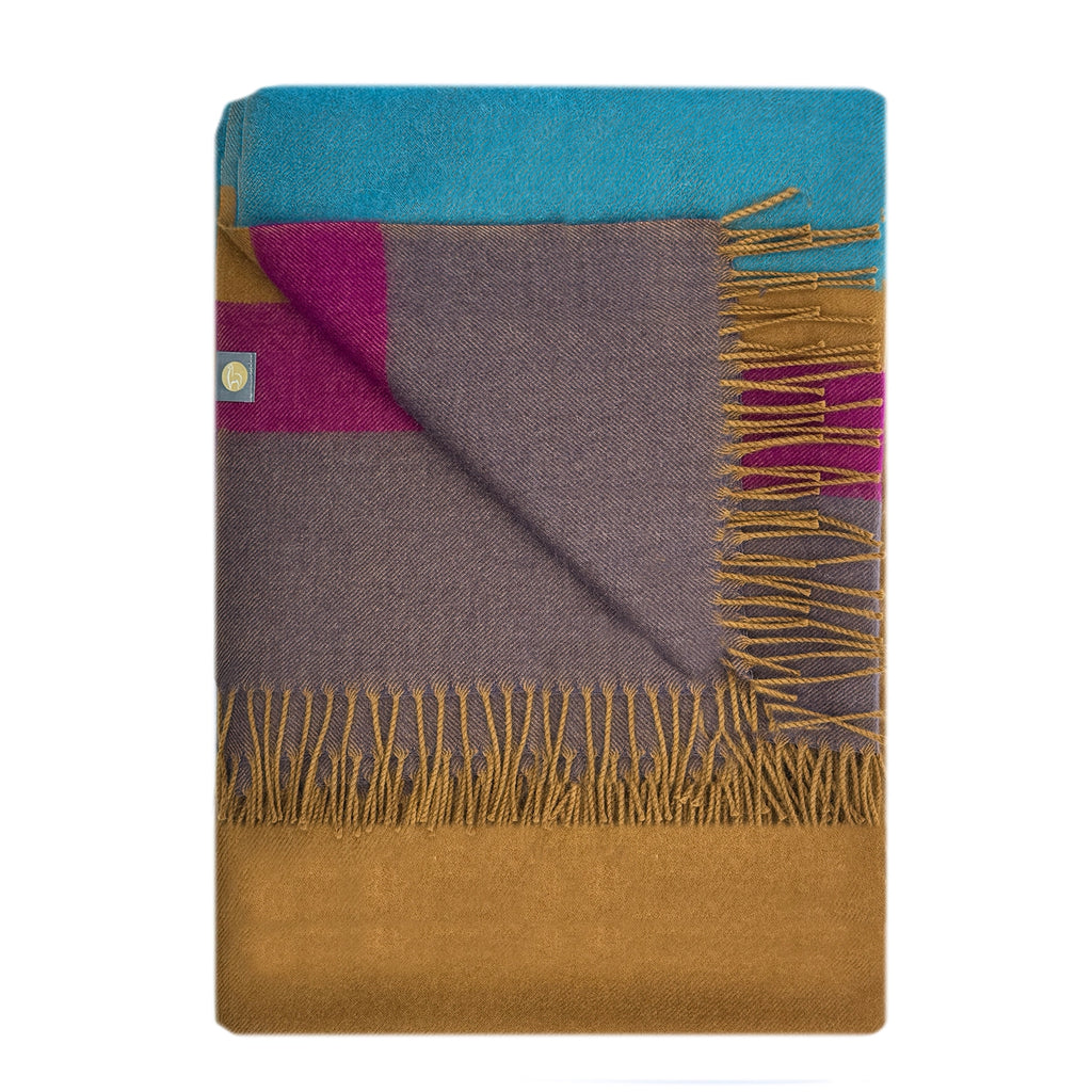 100% Baby Alpaca Throw I Golden Brown