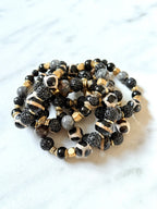 African Trade Bead & Tibetan Jet Bracelet