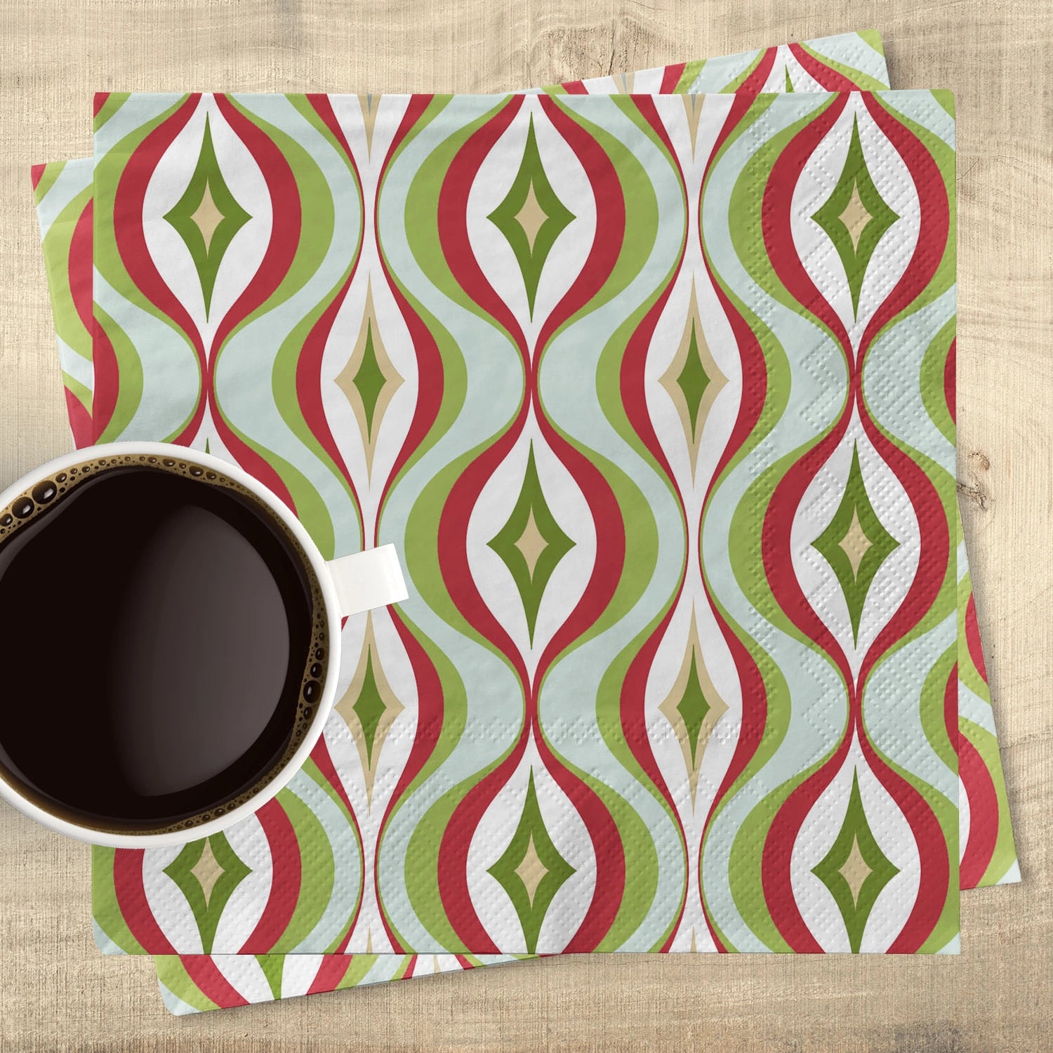 Diamond Wave MCM Cocktail Napkin