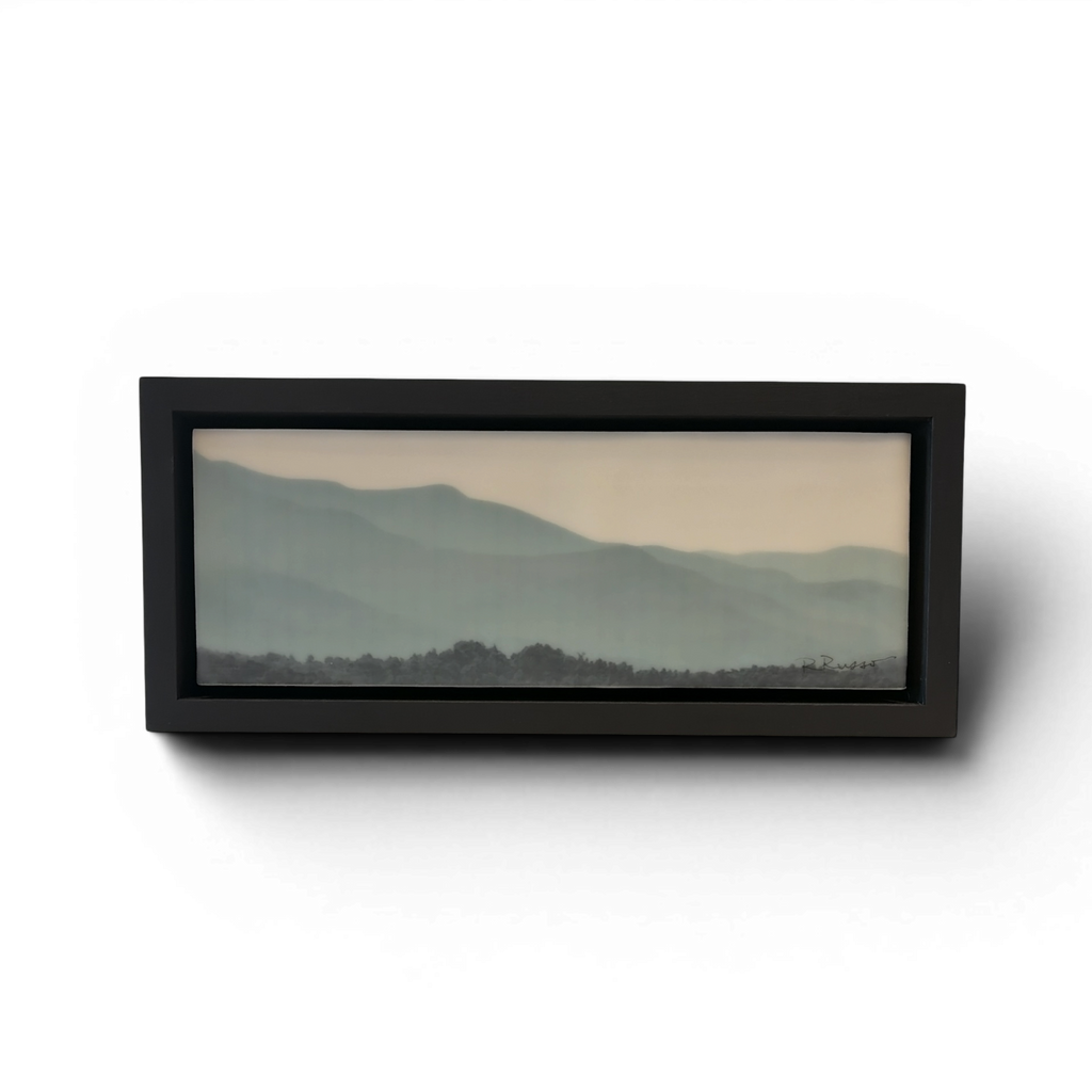 BLUE RIDGELINE Framed Encaustic