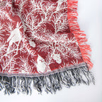 CHERIE Christmas Woven Cotton Throw | Cranberry