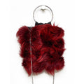 Ruby Fur & Black Matte Leather Handbag