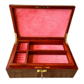 Large Handcrafted Jewelry Box w/ Tasseled Lock & Key