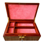 Large Handcrafted Jewelry Box w/ Tasseled Lock & Key