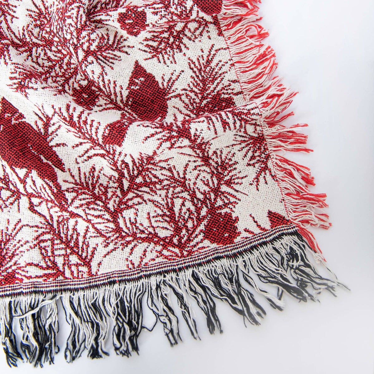 CHERIE Christmas Woven Cotton Throw | Cranberry