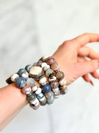 Tibetan Shell Inlaid in Silver Bracelet