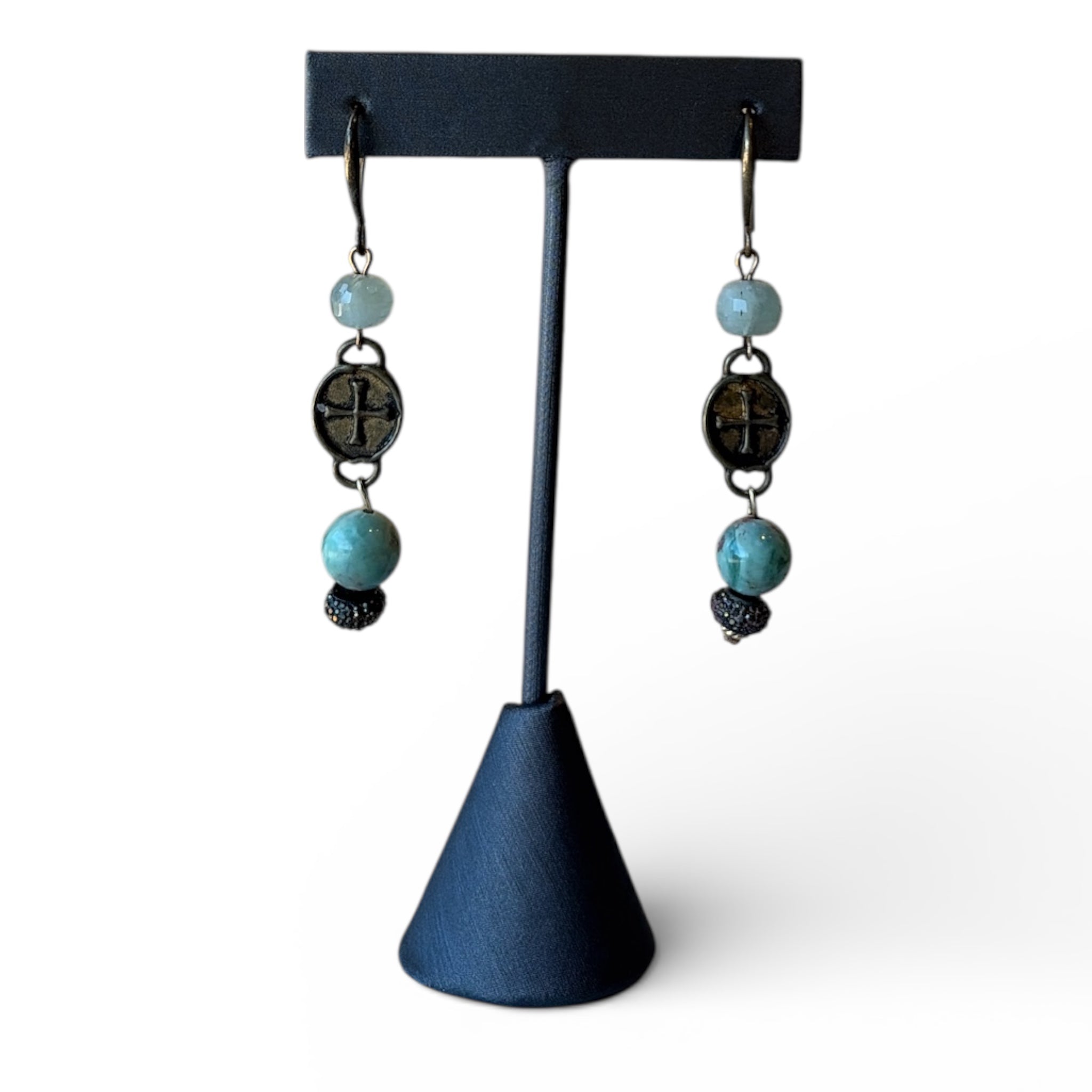 Dragon Skin Jasper Mini Shield Earrings