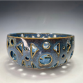 "Breaks So Blue" Pierced Stoneware Bowl