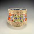 Banded Stoneware Bowl | Hand-Painted Mosaic Design
