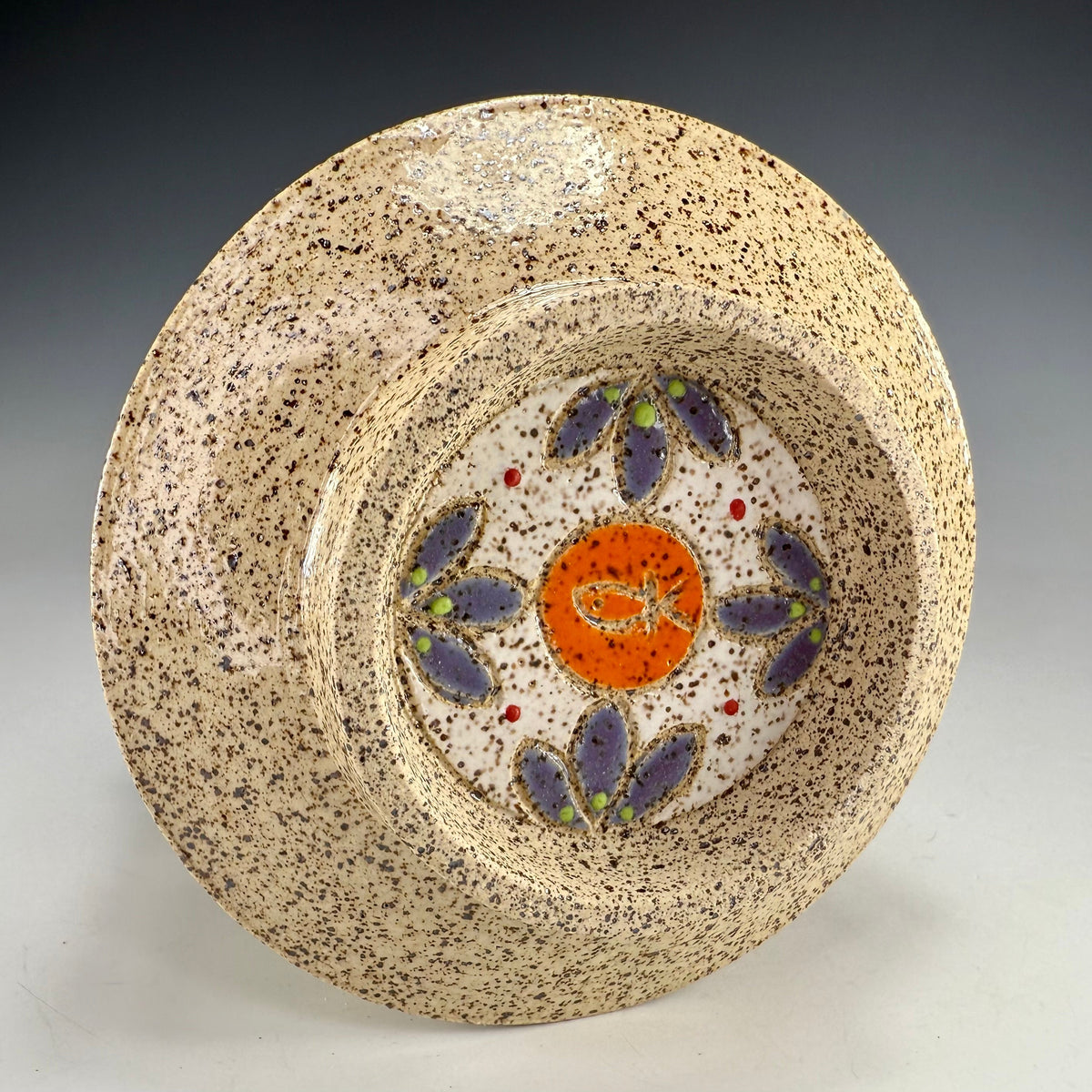 Banded Stoneware Bowl | Hand-Painted Mosaic Design