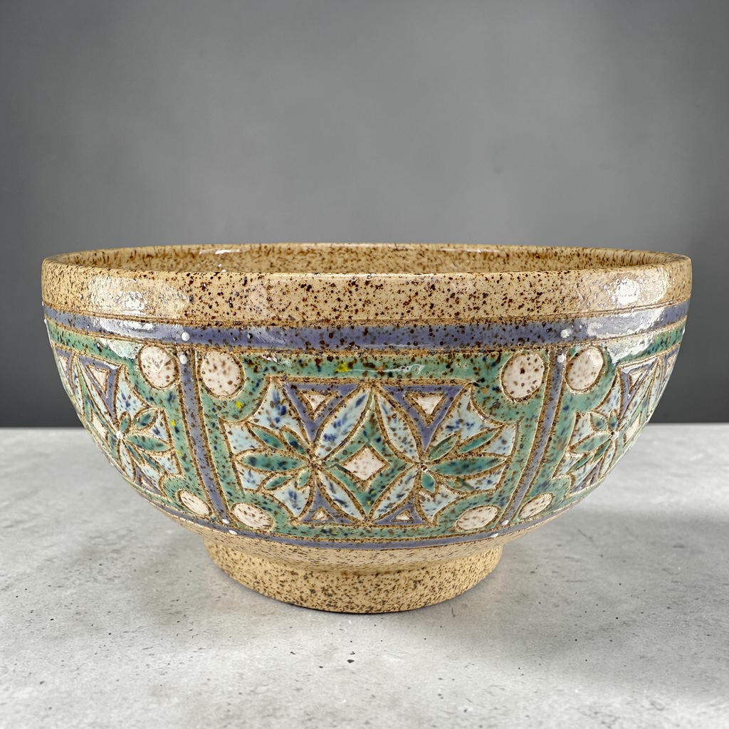“Ocean View” Medium Stoneware Serving Bowl