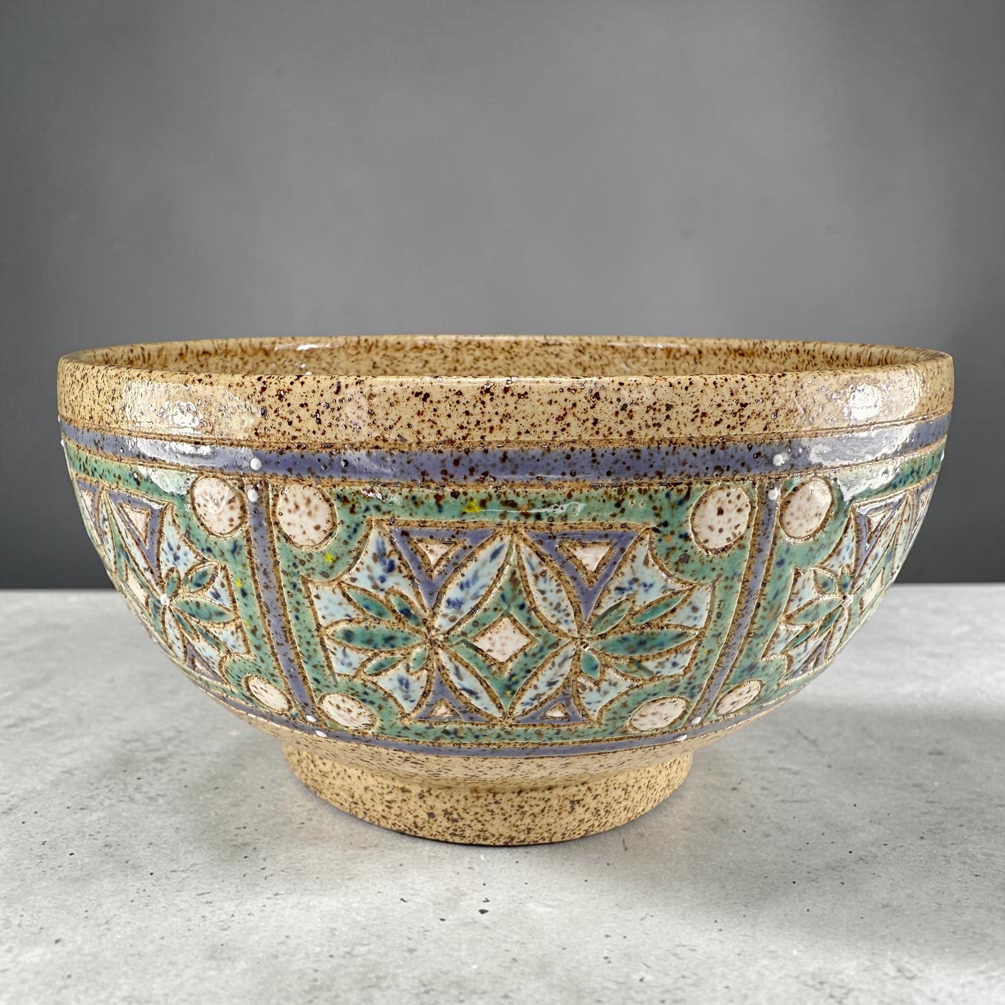 “Ocean View” Medium Stoneware Serving Bowl