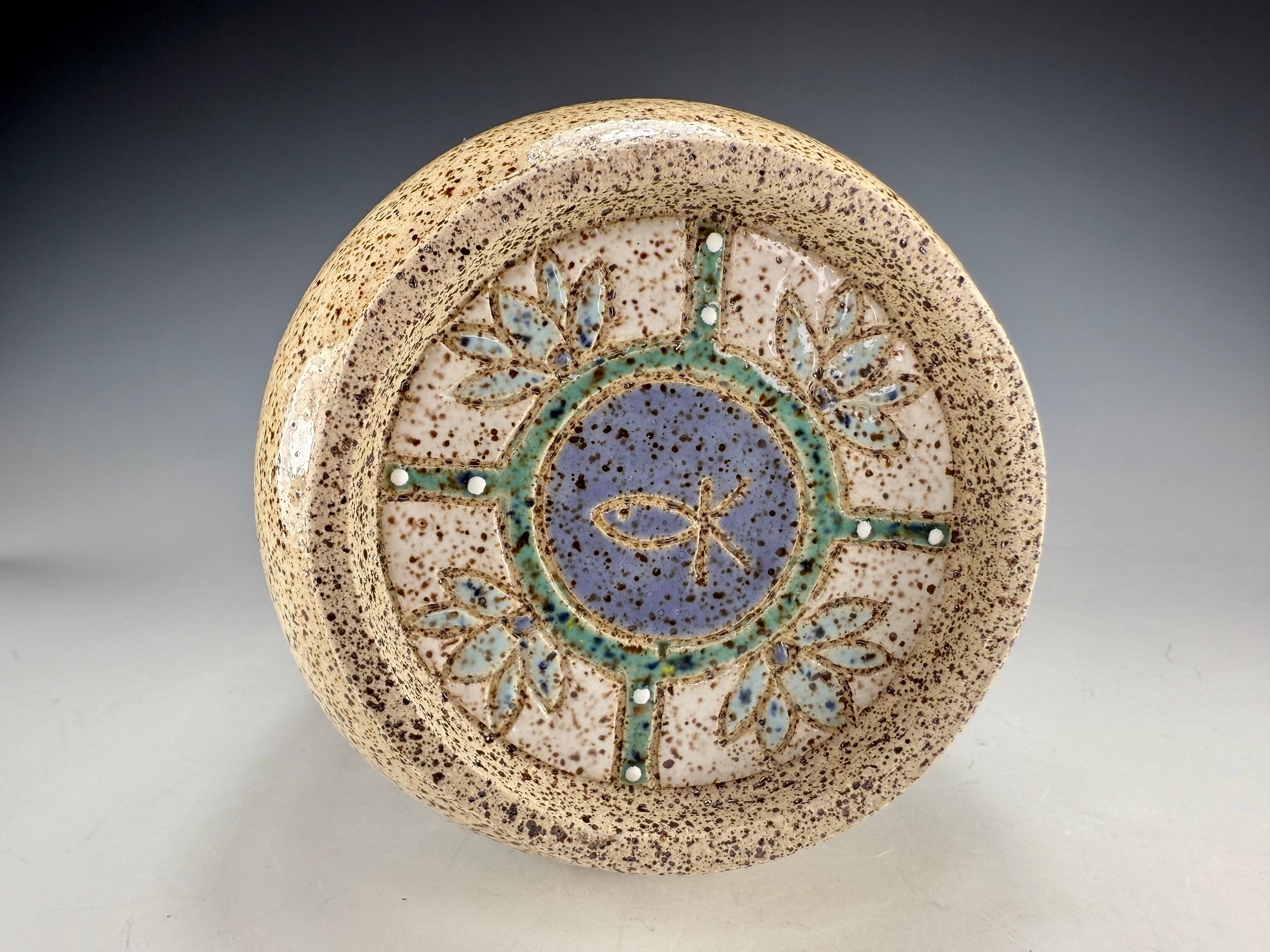 "Blueberry Patch" Carved Stoneware Mug | 18 oz | One of a Kind Artisan Vessel