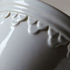 Castle 12 Mineral White Glazed Pot + Saucer