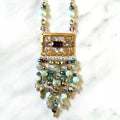 1940’s Amethyst Brooch w/ Beaded Fringe Necklace