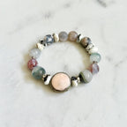 Tibetan Shell Inlaid in Silver Bracelet