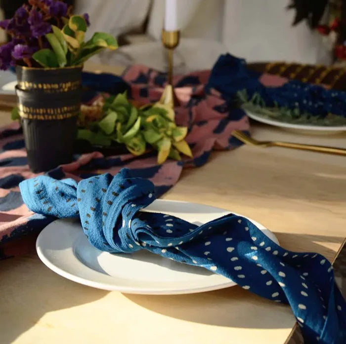 Dashes Block Print Napkins S/4