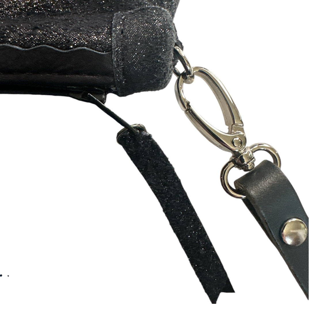 Midnight Sparkle w/ Italian Navy Fur Flap Handbag