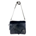 Midnight Sparkle w/ Italian Navy Fur Flap Handbag