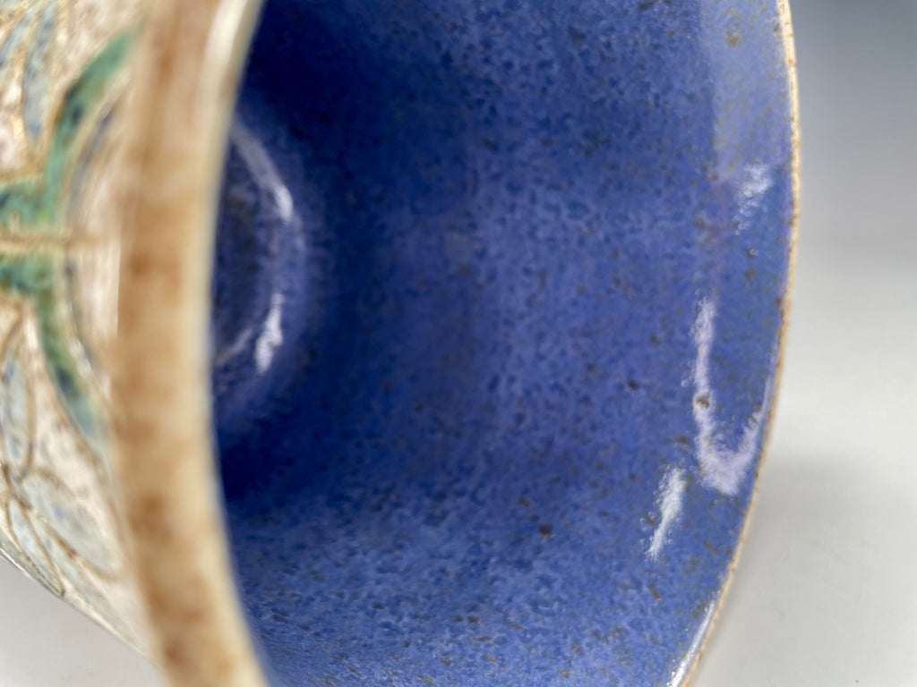 “Garden Windowpane” Stoneware Wine Chiller/Utensil Holder