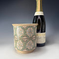 “Garden Windowpane” Stoneware Wine Chiller/Utensil Holder