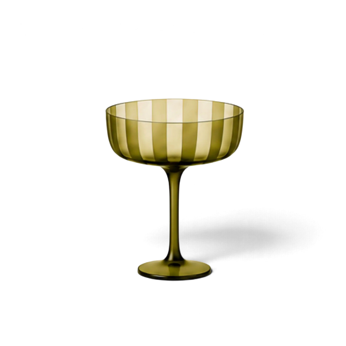 Stripe Coupe Glass | Olive