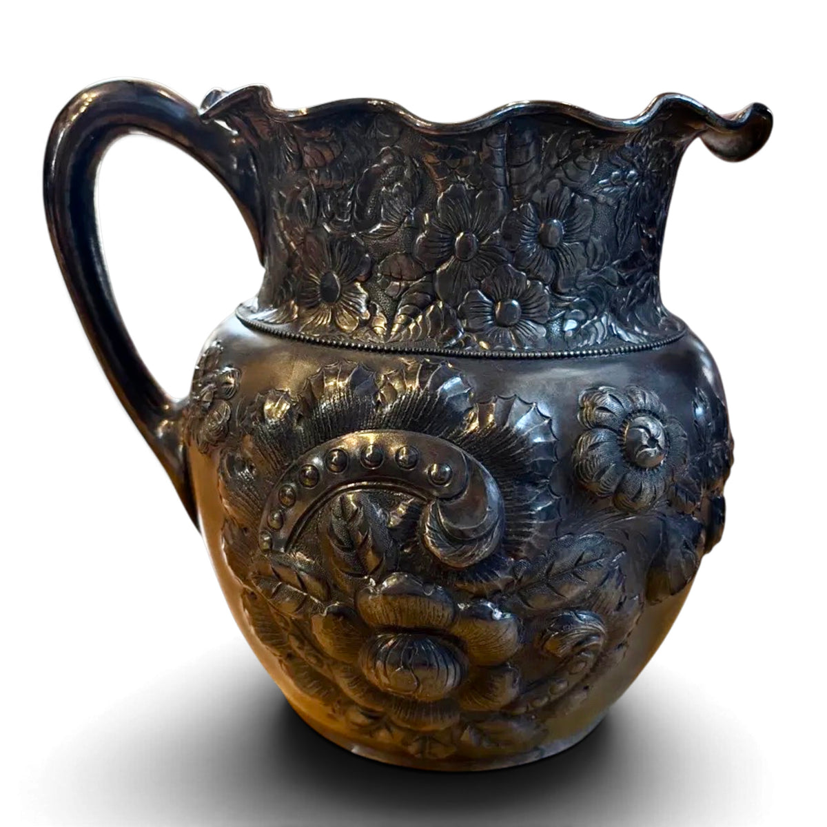 1893 Antique Silverplate Equestrian Trophy Pitcher
