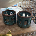 Stoneware Turquoise Cutout Napkin Rings | Set of 2