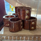 Stoneware Rustic Rivets Napkin Ring