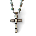 Silver & Pearl Cross Necklace