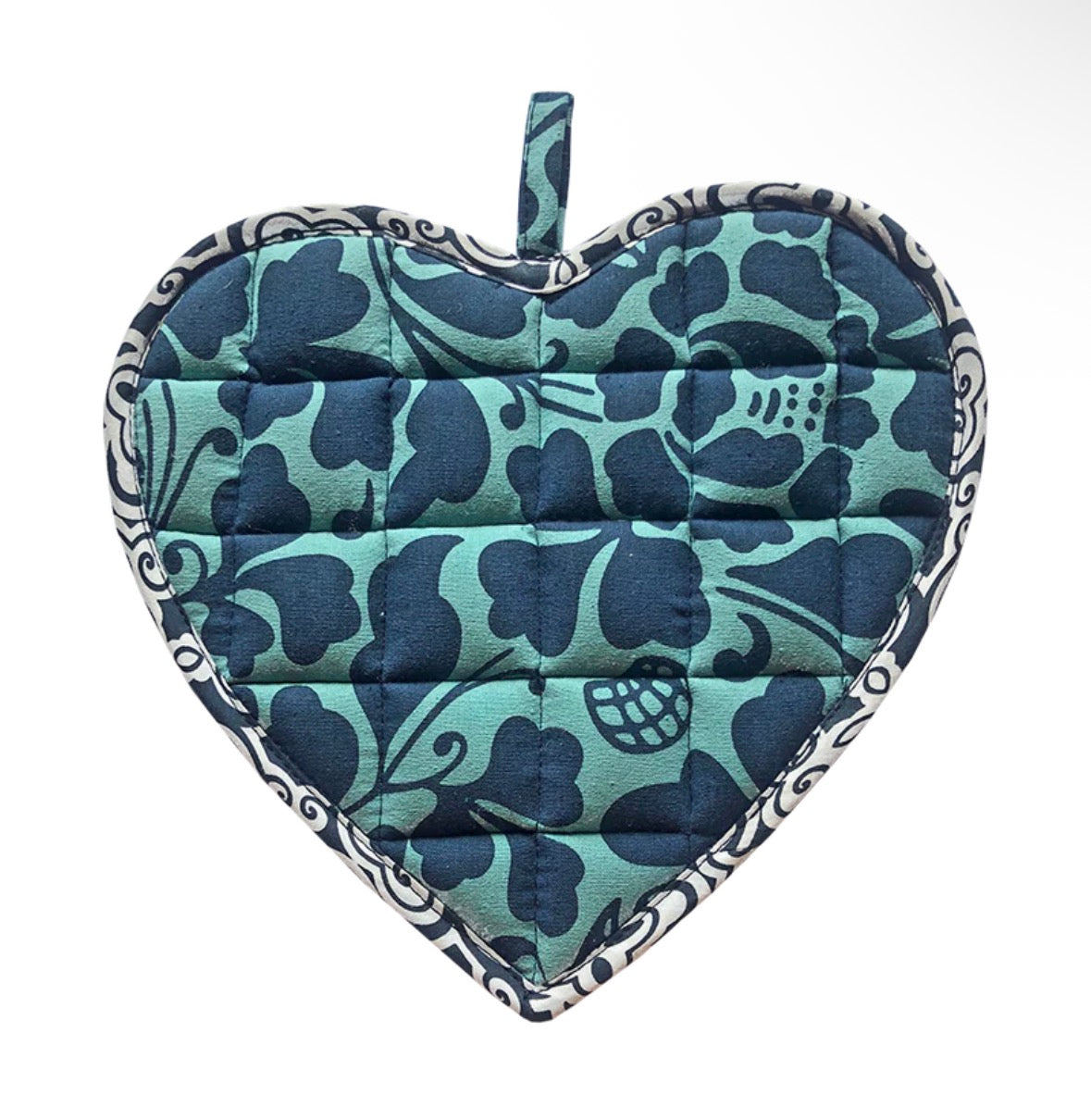 Sweetheart Pot Holder | Teal Indigo