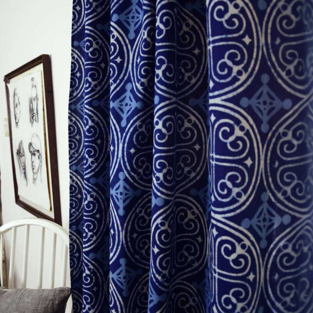 Window Curtain | Greece Indigo 56" x 84"