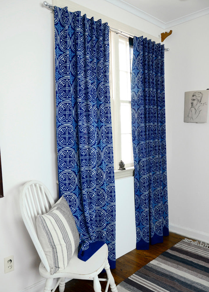 Window Curtain | Greece Indigo 56" x 84"