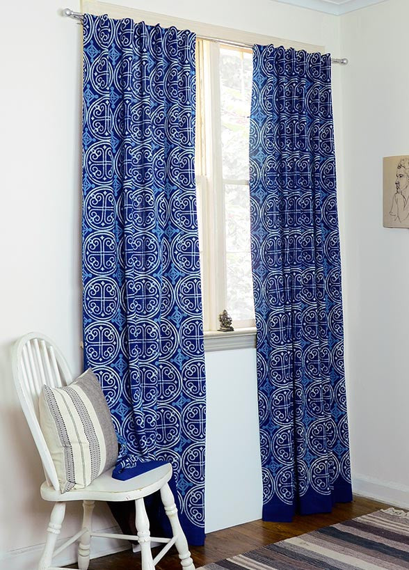 Window Curtain | Greece Indigo 56" x 84"