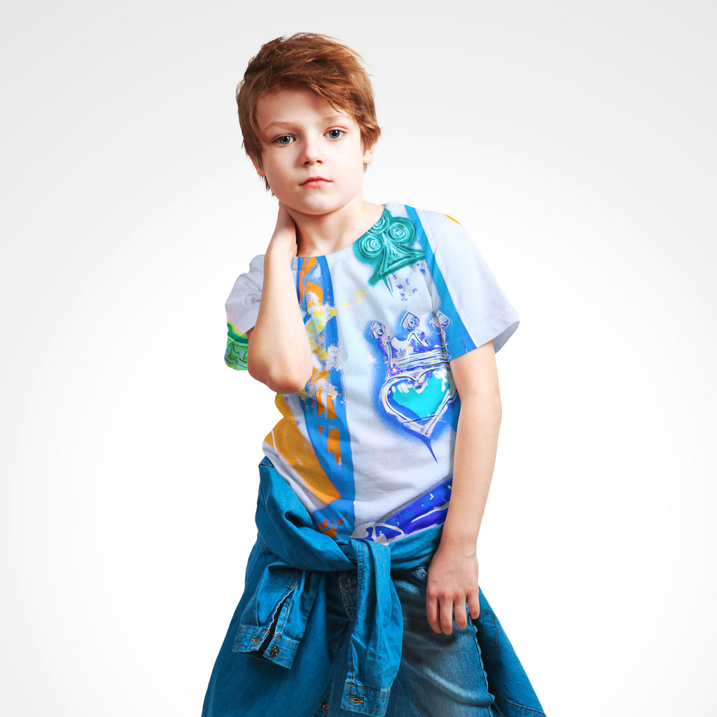 AVL Street Art Blue Queen of Hearts T-Shirt