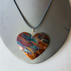 Flame Painted Copper Hearts Jewelry Set