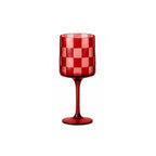 Checkered Wine Glass I Merlot