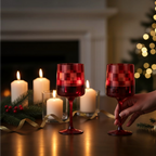 Checkered Wine Glass I Merlot