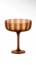 Stripe Coupe Glass | Chocolate