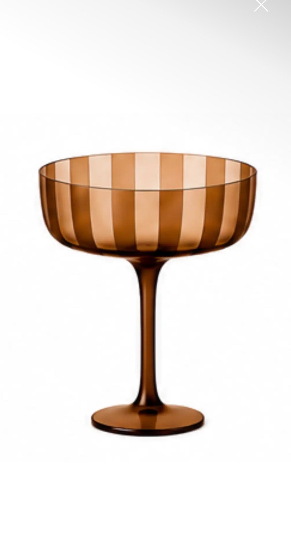 Stripe Coupe Glass | Chocolate