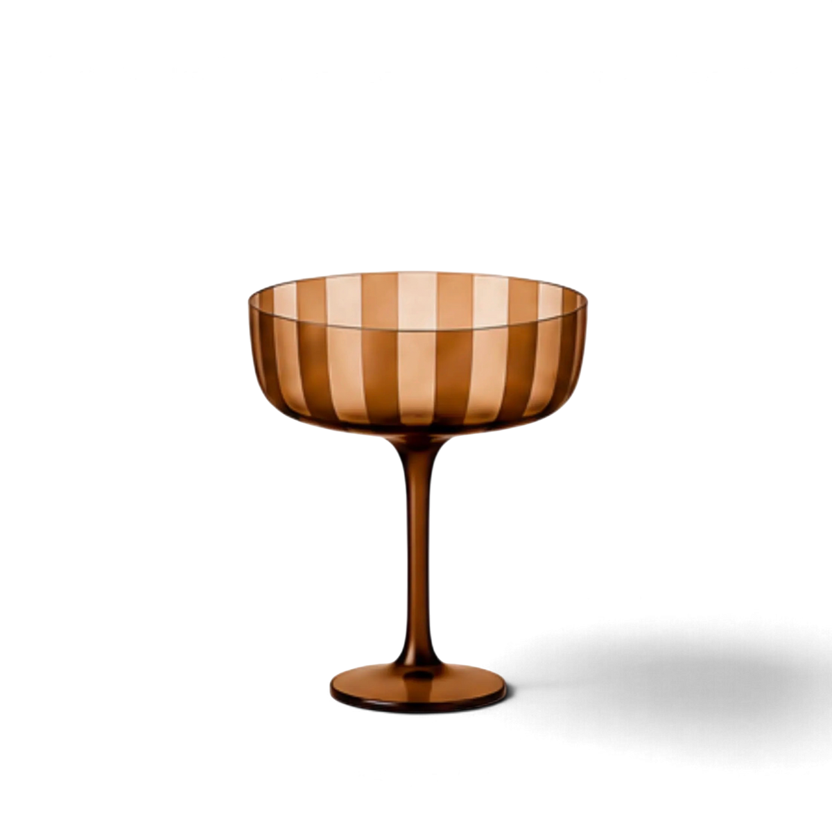 Stripe Coupe Glass | Chocolate