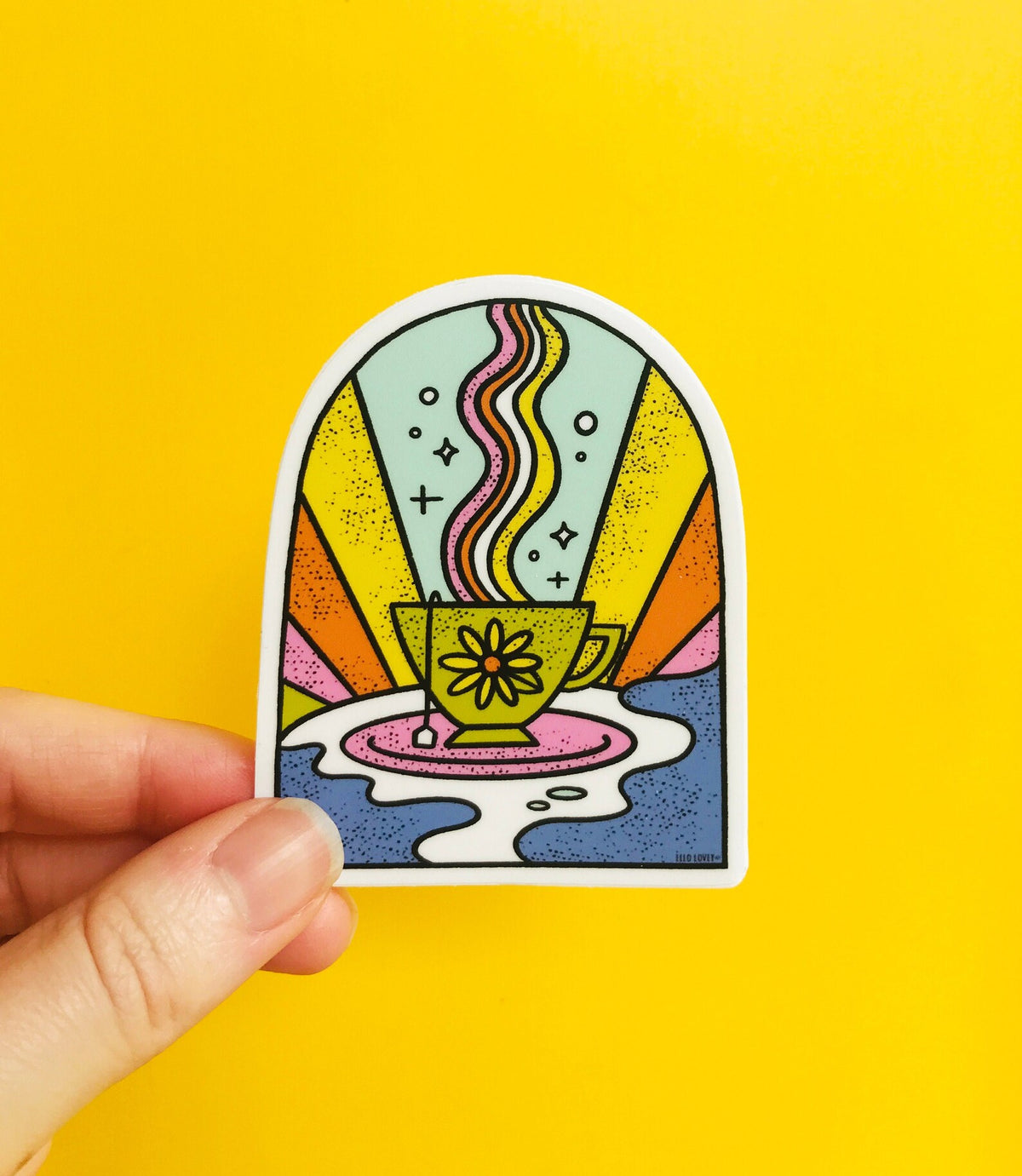 Groovy Tea Vinyl Sticker