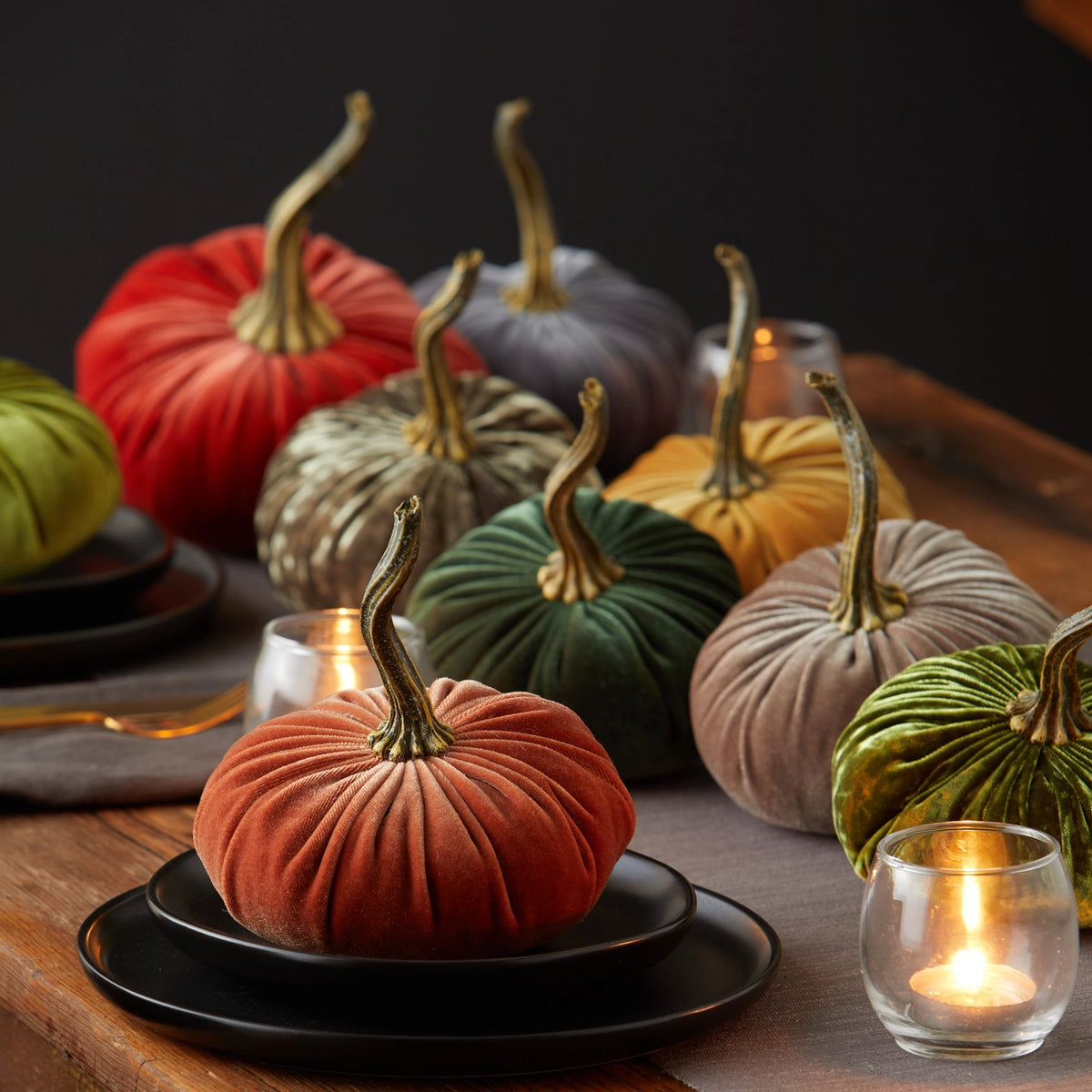 Pumpkin Small Velvet | Assorted Colors