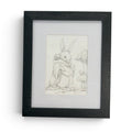The Rabbit & The Book | Original Silverpoint Drawing