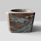 Marble Treasure Box w/ White-Tail Antler & Quartz Crystal Cluster, Sterling Silver Detail